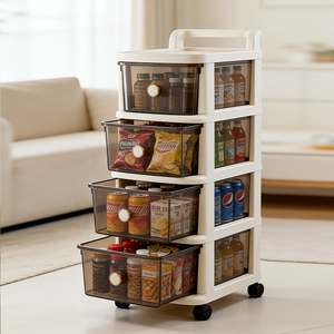 ShenYu L Meuble de <span class=keywords><strong>rangement</strong></span> en plastique à roulettes pour collations et jouets, avec tiroirs superposés, pour articles de bébé - Product Image 6