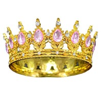 Nouvelle couronne en plastique et en cristal, élégante pour la mariée, décoration de gâteau de fête