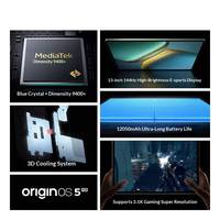 Tablette vivo IQOO Pad5 Pro Nouveau Modèle Dimensity 9400+ Octa Core Écran Capacitif 13 Pouces Gaming Étudiants Go de RAM Wi-Fi PC