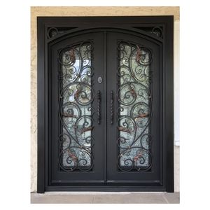 <span class=keywords><strong>Porte</strong></span> <span class=keywords><strong>d</strong></span>'<span class=keywords><strong>entrée</strong></span> double en fonte au design moderne avec <span class=keywords><strong>poignée</strong></span> pour l'extérieur, villa ou maison, vente en gros en usine - Product Image 1