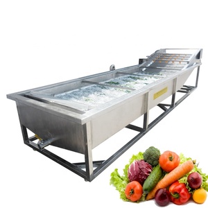 Lavadora industrial de frutas y verduras verdes, máquina para lavar frutas y verduras