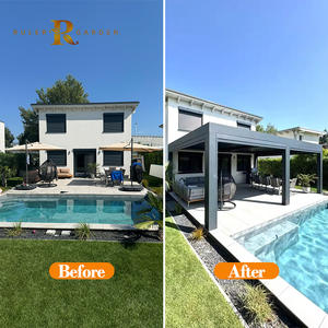 Pergola extérieure en aluminium avec toit à lames orientables rétractables pour le contrôle de la lumière du soleil et de la ventilation, structure d'ombrage imperméable - Product Image 4