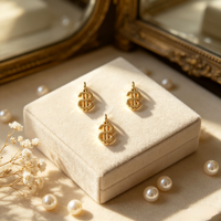Breloques en laiton en forme de signe dollar, pendentifs monétaires plaqués or pour bracelets et colliers DIY, accessoires de bijoux faits à la main pour le hip-hop et le quotidien