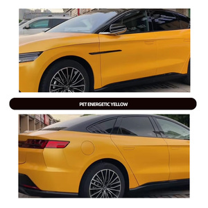 Geisterhaftes Metallisches Gelbes PVC-Tarnfolien-Autofolierungs-Set, Selbstheilend, Kratzfest, UV-Beständig für Autokarosserie, Farbwechselnde Rolle - Product Image 2