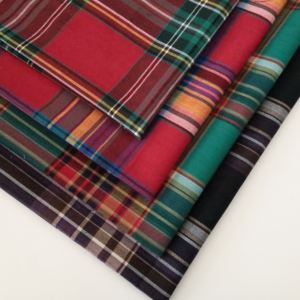 32/S 100% algodón escocés Check Plaid tela transpirable hilo teñido para <span class=keywords><strong>camisa</strong></span> Textiles para el hogar zapatos-para niños niñas niños en Stock - Product Image 6