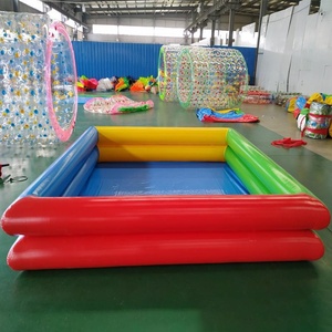 Piscina Inflable Cuadrada Todo en Uno con Tobogán <span class=keywords><strong>de</strong></span> Agua y Soplador, Incluye Kit <span class=keywords><strong>de</strong></span> Reparación para Uso Comercial al Aire Libre para Niños - Product Image 4