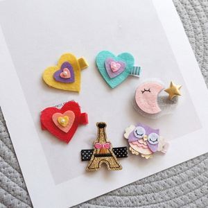 Nouveau mignon feutre Animal hibou épingle à cheveux pâques lune coeur forme épingle à cheveux pour enfants décoration créative canard bec pince à cheveux - Product Image 1