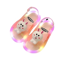 Chaussons lumineux LED pour enfants, pantoufles confortables pour bébé, imprimé dessin animé, chaussures lumineuses d'intérieur pour la maison