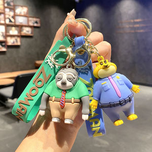 Porte-clés en PVC créatif Zootopia, figurines de lapins Nick et Judy, breloque de sac pour couple, cadeau anime pour occasions festives - Product Image 3