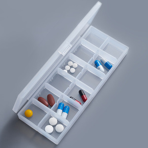 Mini Portable Pill Storage Box With Compartments For Medicine And Accessories Transparent White 055 - Product Image 4