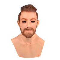 Máscara Facial de Terror para Halloween, Diseño Personalizado de Chico Genial con Pelo Amarillo, Artículos de Fiesta, Venta al por Mayor