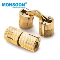 Quincaillerie de meubles MONSOON, charnière dissimulée en laiton pur à 180 degrés, charnière en acrylique