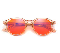 Monture de lunettes en acétate de haute qualité personnalisée, unisexe, orange rouge, 99% UV400, anti-lumière bleue, anti-radiation, lunettes pour ordinateur