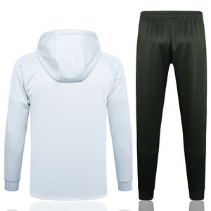 Cheap Blank Football Hoodies Chaqueta Tailandia Calidad Cremallera completa Gris Fútbol Chándales para hombres - Product Image 5