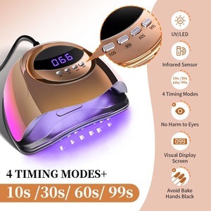 Lampe UV LED dorée pour ongles en gel avec capteur automatique, 4 minuteurs, séchage rapide, séchoir professionnel pour manucure, pour salon et usage domestique - Product Image 2