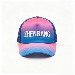 Gorra Trucker Degradada con Logotipo Impreso en Goma 3D, Malla Trasera y Cierre a Presión, Gorra Trucker de Alta Calidad para Festivales - Product Image 4