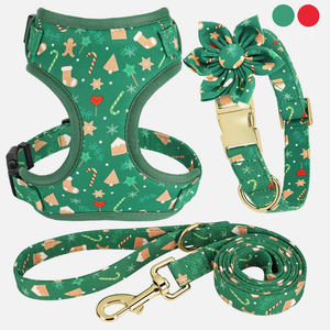 Arnés de Lujo para Perro con Diseño Navideño, Acolchado y Resistente, Conjunto de Chaleco con <span class=keywords><strong>Collar</strong></span> y Correa Personalizados para Perros Grandes y Pequeños, a la Moda - Product Image 2