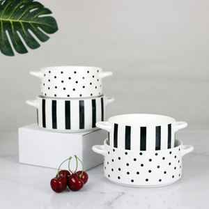 Cuencos de porcelana redondos para sopa, conjunto de cuencos de 30 onzas con asas para cebolla francesa, sopa, Chile, ternera, juego de cuencos de cerámica para sopa - Product Image 4