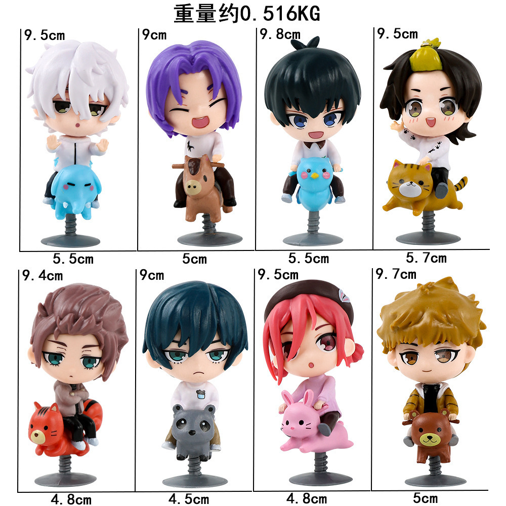 8pcs/set 10cm Blue Lock Japanese Anime Action Figure Collection