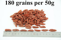 Premium Goji-bessen, zoet gedroogd, 180 stuks/50g, bulkverpakking, conventioneel gekweekt, voor thee & snacks.