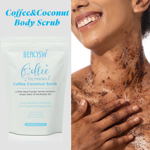 Exfoliante Corporal de Café con Sal y Cacao para la <span class=keywords><strong>Celulitis</strong></span>, Estrías, Hidratante con Vitamina E para Mujeres y Hombres - Product Image 1