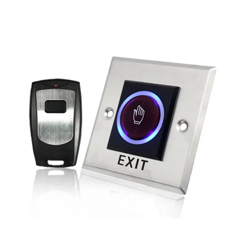 Touchless Exit Button Push With Remote Control For Door Entrance Hand Wave Sensor Switch