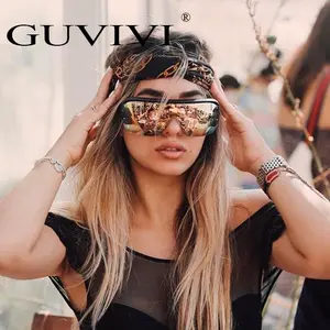 GUVIVI logo Personnalisé lunettes de soleil unisexe 2019 En Gros Surdimensionné UV400 fournisseur De Lunettes De Soleil