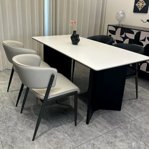 เก้าอี้รับประทานอาหารสไตล์อิตาลีใหม่เก้าอี้มีพนักพิงระดับไฮเอนด์หรูหราน้ำหนักเบาเก้าอี้อพาร์ทเมนต์ขนาดเล็กเก้าอี้รับประทานอาหารที่เรียบง่าย - Product Image 6