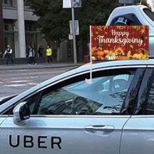 Drapeau de fenêtre de voiture à thème Thanksgiving à prix avantageux, 12x18 pouces, logo personnalisé, Turquie - Product Image 3