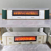 Meilleures ventes : Meubles TV avec plateau en marbre, meubles TV avec cheminée électrique pour salon et ensemble de tables basses - Fabrication