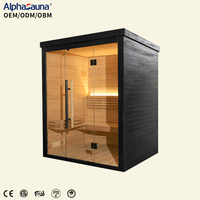 Sauna intérieur traditionnel à vapeur en cèdre/hemlock canadien en gros / Combinaison de sauna de luxe à vapeur