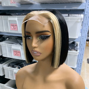 Perruques en <span class=keywords><strong>cheveux</strong></span> humains, coupe bob de 8 pouces, cuticules alignées, nouées à la main, colorées pour femmes - Product Image 3