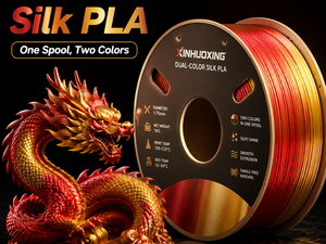 Filamento PLA de Seda Bicolor Xinhuoxing de 1.75mm, Iridiscente Rojo-Dorado Azul-Morado para Impresora 3D Bambu Lab, 1kg - Product Image 6
