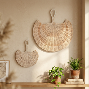 Conjunto de Ventiladores de Pared de Ratán Duraderos y Ecológicos de Estilo Moderno para Decoración de Dormitorio o Cuarto de Niños, Hecho en Vietnam - Product Image 1