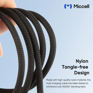 Câble de charge rapide Miccell en gros 4-en-1 USB-C <span class=keywords><strong>vers</strong></span> USB-C, câble de données tressé pour iPhone, Xiaomi - Product Image 4