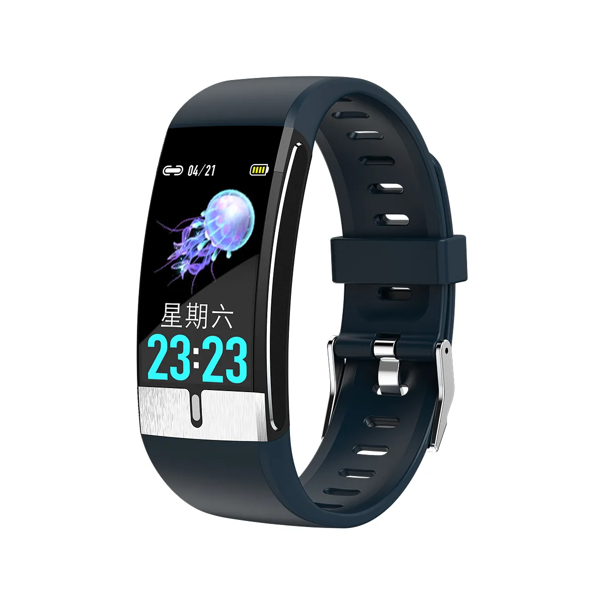 E66 Smartwatch Fitness Tracker 24 Hours Heart Rate Body Temperature Sensor Test ECG Smart Bracelet