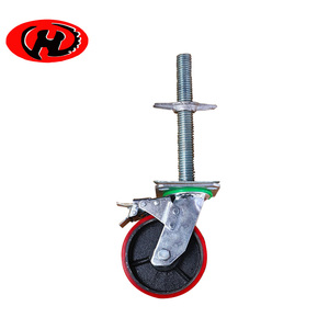 Hot Selling Long Stem Threaded Adjustable Scaffolding <strong>Caster</strong> Wheel with Brake Made in China - Product Image 3