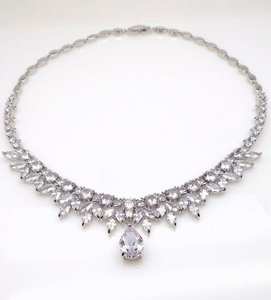 Collar de tenis de plata 925 con moissanita de múltiples formas, piedras blancas transparentes, elegante joyería de moda para bodas y fiestas. - Product Image 2