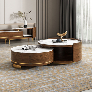 Nhà Máy Giá thông minh Lift Top Bàn cà phê thiết lập sang trọng hiện đại làm tổ Vòng đá cẩm thạch Bàn cà phê - Product Image 5