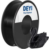 Filamen Printer 3D DEYI Black PLA 1.75mm 1kg FDM Presisi Tinggi +/-0.02mm Anti-Macet Kekuatan Kuat 220C Tahan Potong