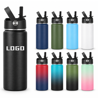 Bouteille d'eau sport personnalisée 12oz 16oz 18oz 22oz 25oz 32oz 40oz 64oz à large ouverture en acier inoxydable isolé OEM