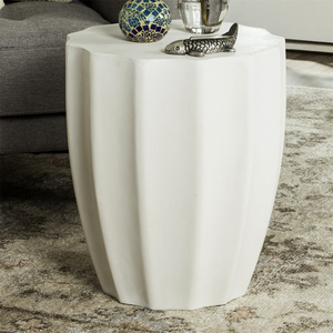 Modern <strong>White</strong> Concrete Stool Stand Coffee <strong>Side</strong> <strong>Table</strong> for Bedroom Bedside End <strong>Table</strong> for Living Room Home Furniture - Product Image 3