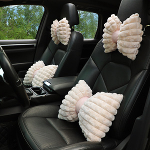 Coussin d'appui-tête de voiture avec design en forme de nœud, en coton PP doux, soutien du cou et de la colonne vertébrale pour l'intérieur de la voiture, utilisation quatre saisons - Product Image 1