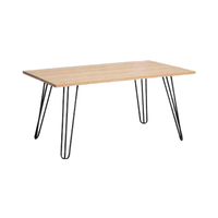 Table à manger rectangulaire moderne en MDF avec pieds en métal, meubles confortables pour la maison, salle à manger, panneau en bois, 4 places, Fujia DT-523