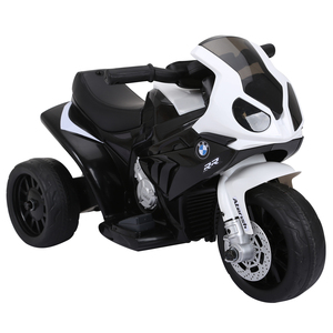 Moto électrique HOMCOM pour enfants Max. 20 kg avec licence BMW, 3 roues, batterie rechargeable 6V, blanc noir, 66x37x44cm - Product Image 1