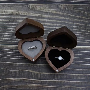 FORTE Manufacturer Custom Luxury Personalized Wooden Jewelry Box Walnut Wooden <b>Ring</b> Box Weeding Engagement Wood <b>Couple</b> <b>Ring</b> Box - Product Image 4