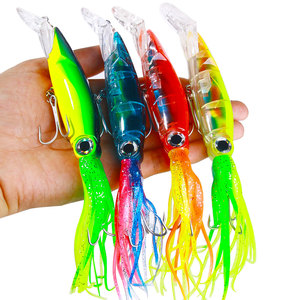 Esca da Traina da 14 cm - 40 g per Pesca in Acqua Salata con Gonnellino a Polpo in Plastica Rigida e Skirt Lungo - Product Image 3