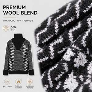 <b>Wool</b> Women's Long Sleeve Sweater <b>Base</b> <b>Layer</b> Outdoor Ski High Neck Thickened Knit Top Custom Logo Premium Warm Soft Breathable Wi - Product Image 2