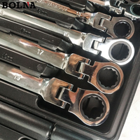 Set 12pcs Kunci Pas Ratchet Serbaguna Kepala Dapat Digeser dan Tetap, Kunci Torx, Kunci Pas Tangan, Perkakas Reparasi Mesin Cepat, Kunci Pas Otomatis