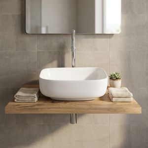 Lavabo sur colonne en céramique carrée effet marbre de haute qualité, design moderne, prix abordable, exportation depuis l'Inde - Product Image 4